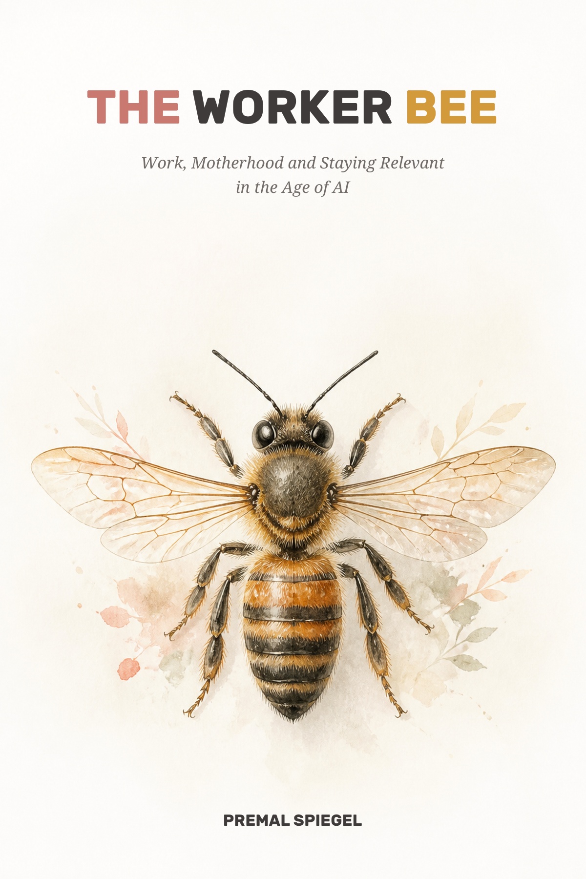 Cover of The Worker Bee by Premal Spiegel, featuring a scientific-style overhead illustration of a bee.